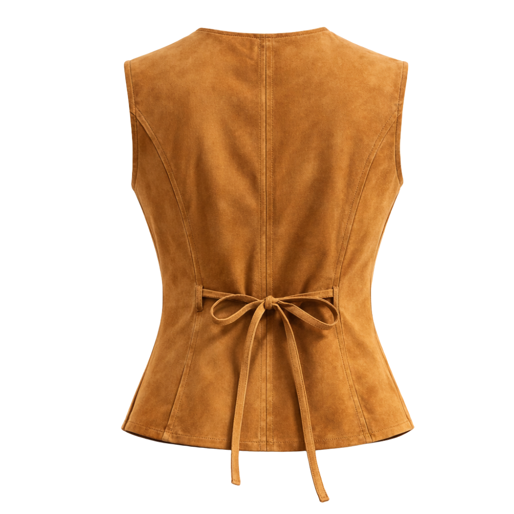 classic Briella brown suede western waistcoat vest