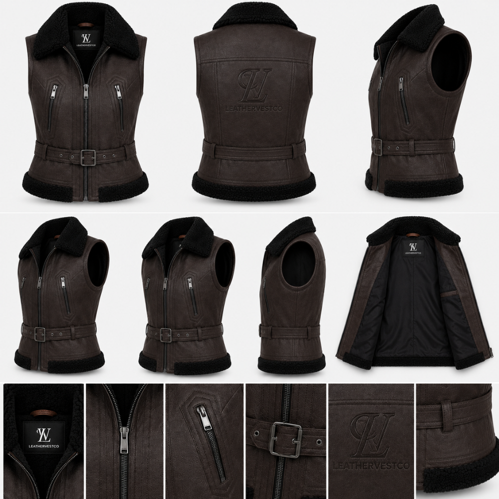 Premium faux fur waistcoat with zipper closure