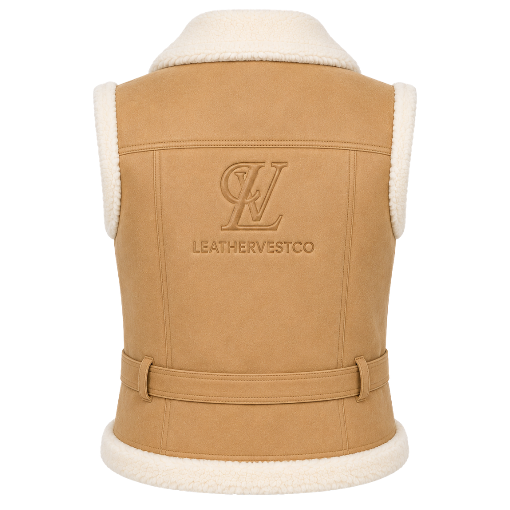 Women’s sleeveless winter sherpa vest design