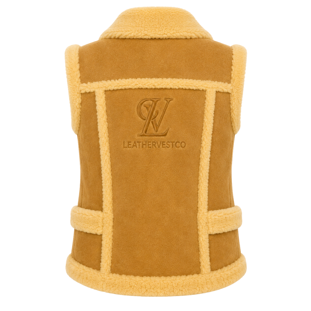 Women’s sleeveless winter sherpa vest design