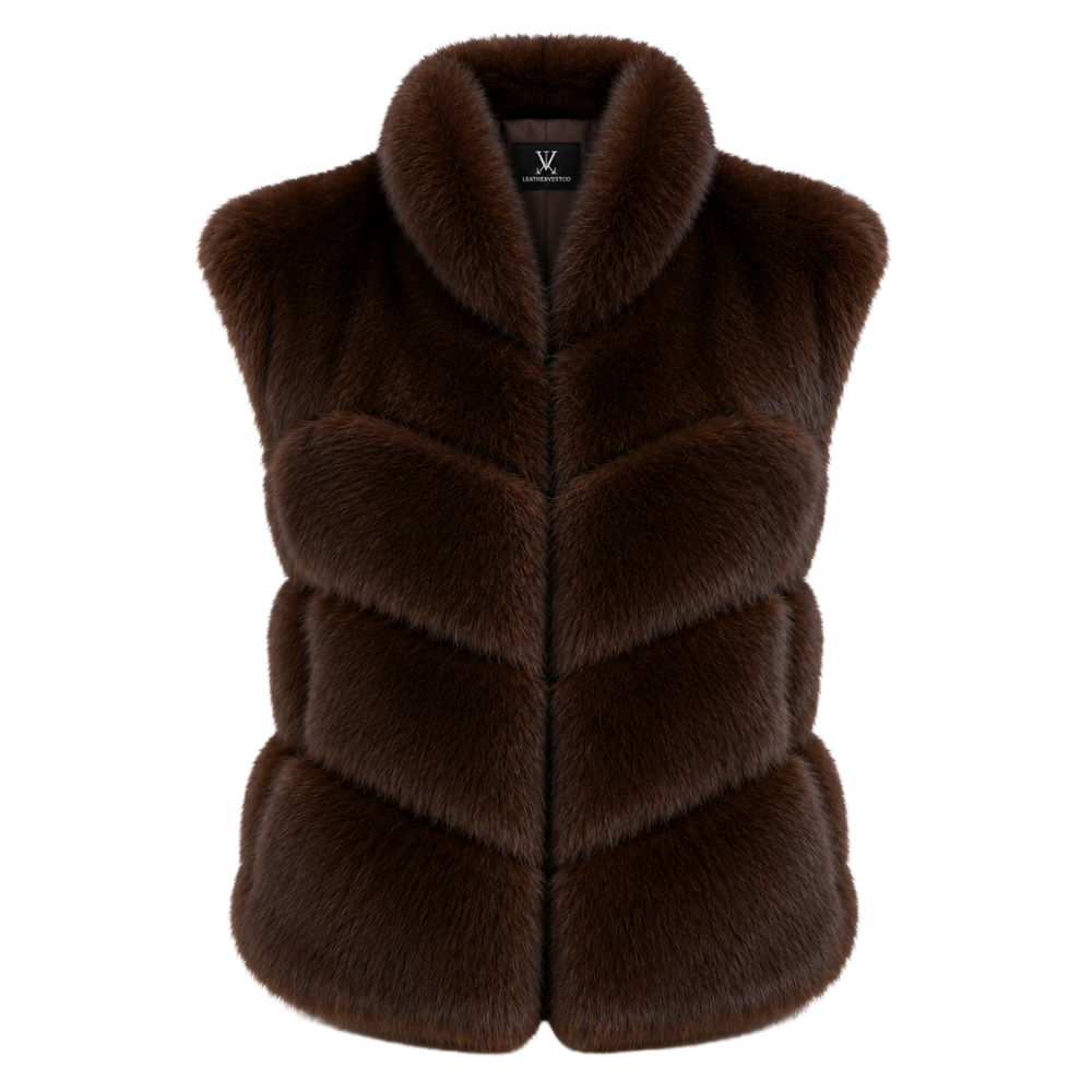 Chic luxury faux fur vest for cold weather