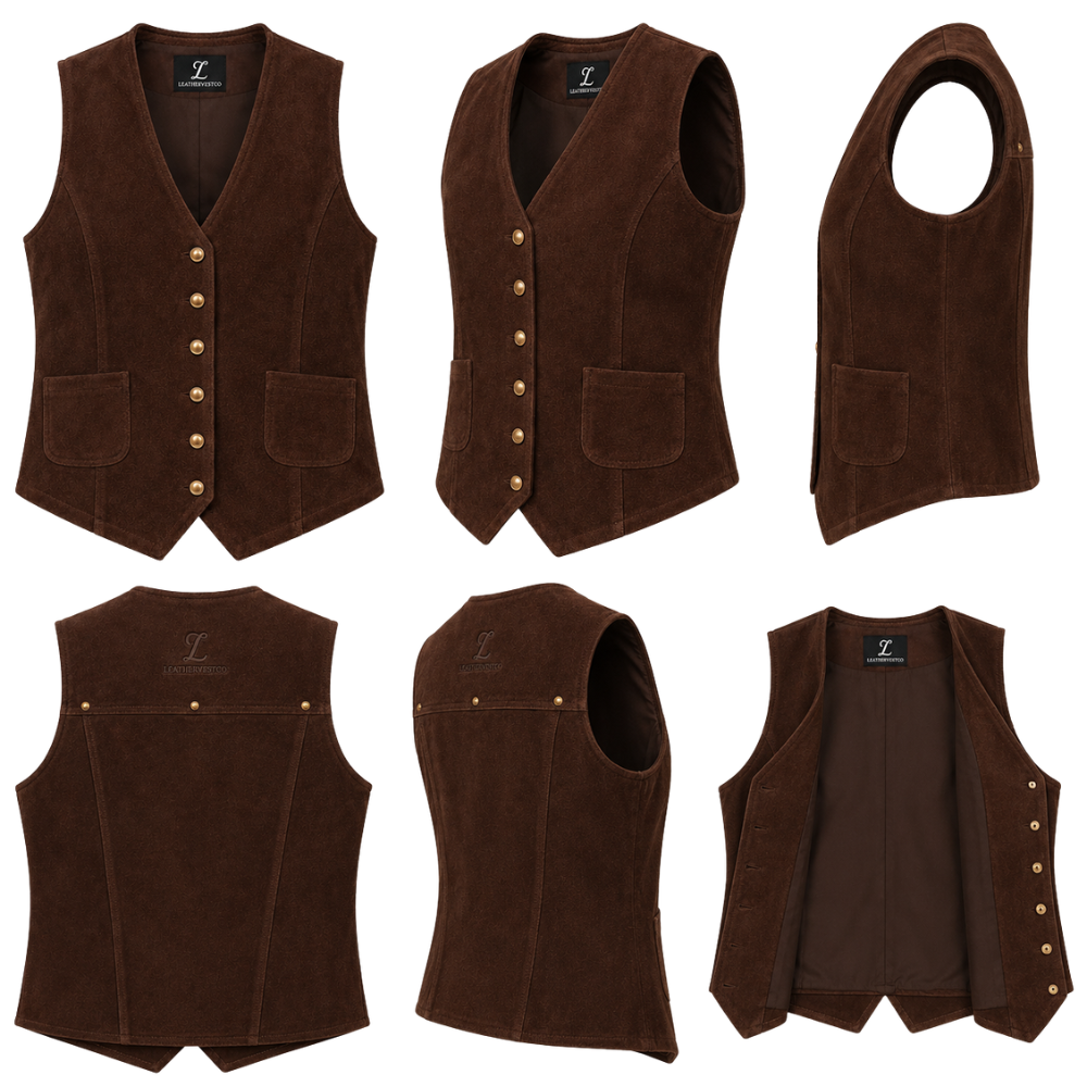 Rustic cowgirl fashion vest with pockets
