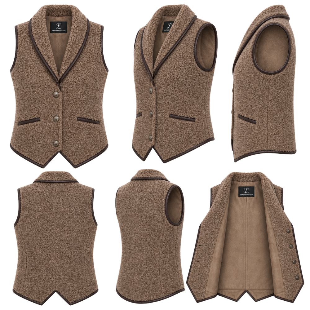 Classic women’s winter wool waistcoat