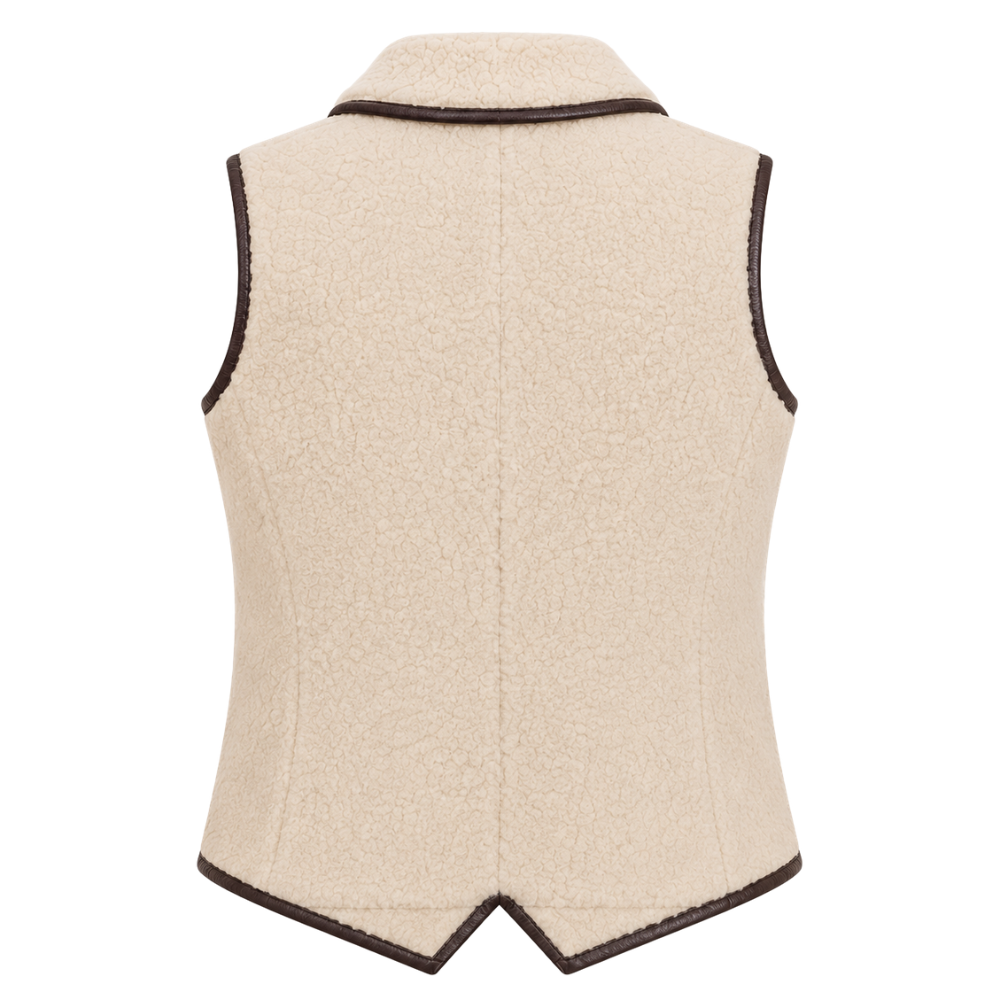 Cozy cream sleeveless wool waistcoat