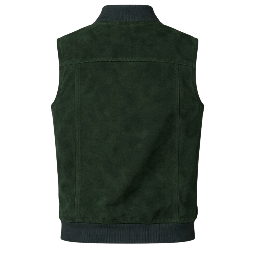 modern green suede bomber vest sleeveless jacket men