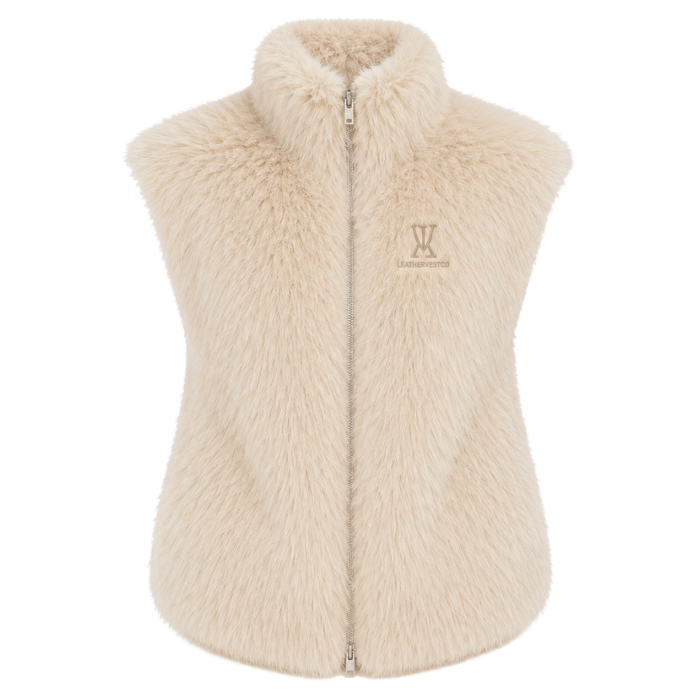 Elegant women’s winter fur fashion vest