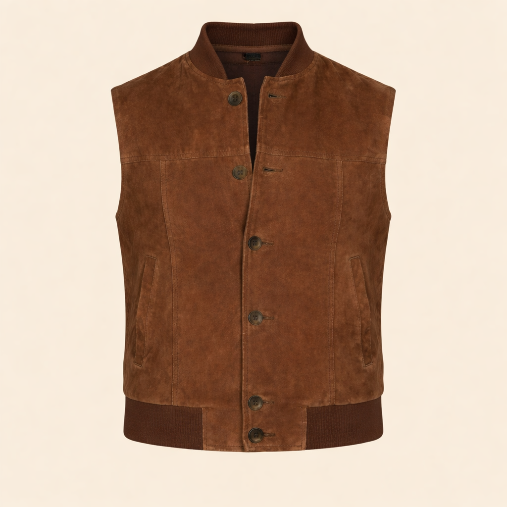 Jeff brown suede leather vest