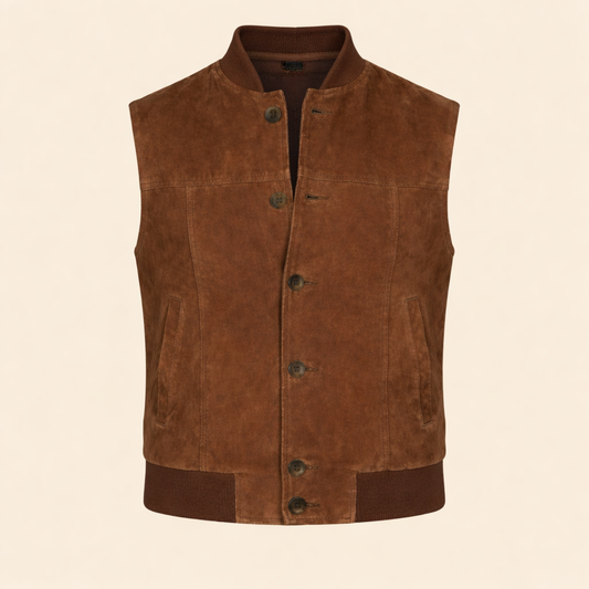 Jeff brown suede leather vest