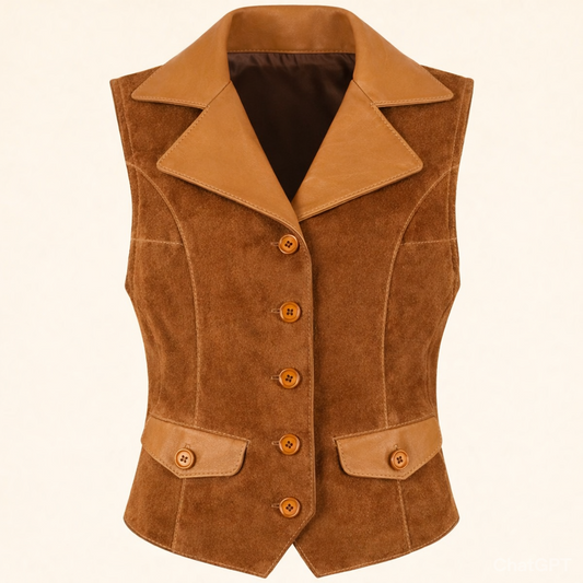 Ladies brown suede riding waistcoat