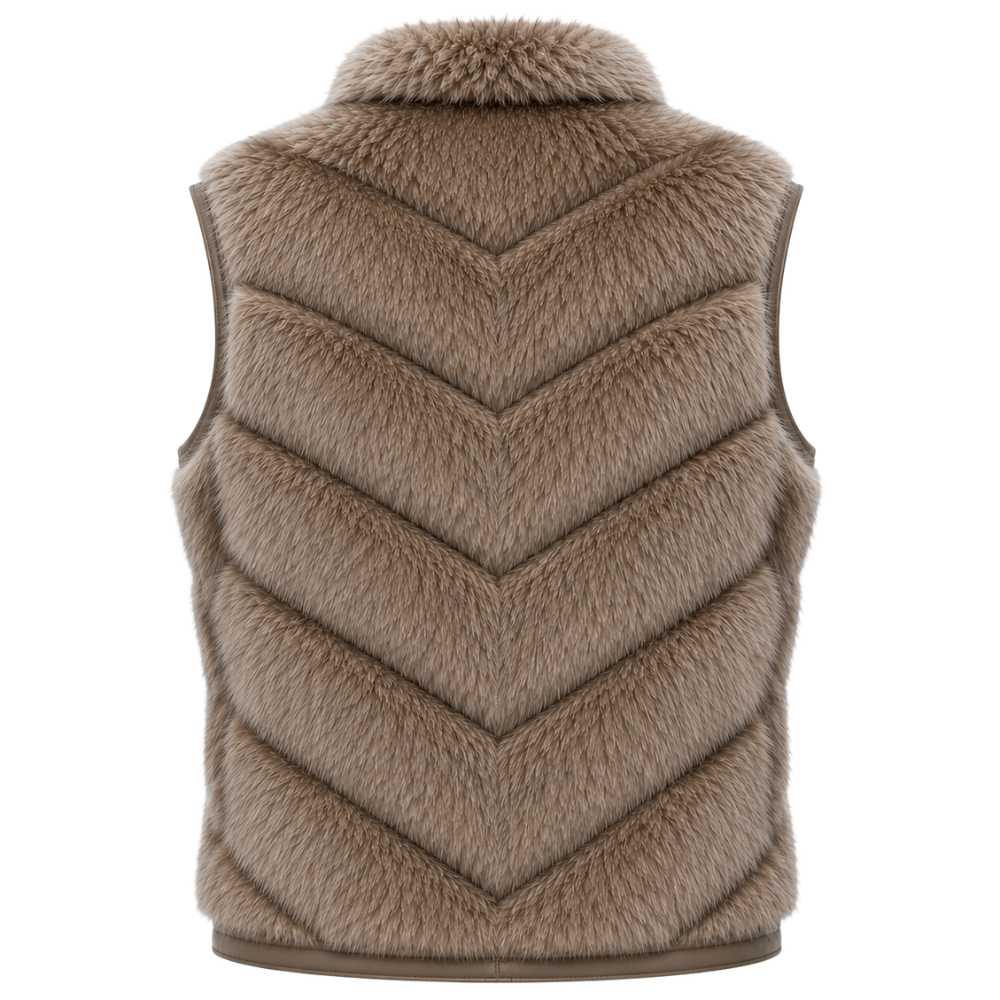 Luxury chevron winter sheepskin waistcoat for men