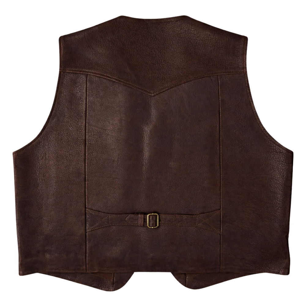 classic mens brown western cowboy vest leather fashion
