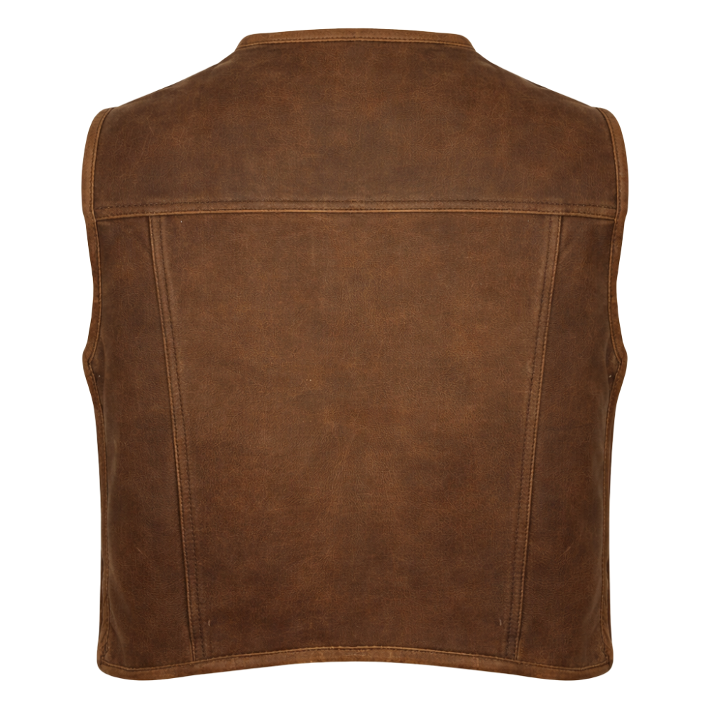 stylish mens brown suede biker vest motorcycle outfit