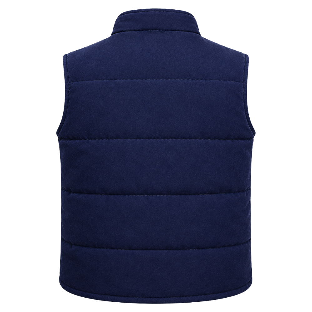 Navy zip-up insulated puffer vest