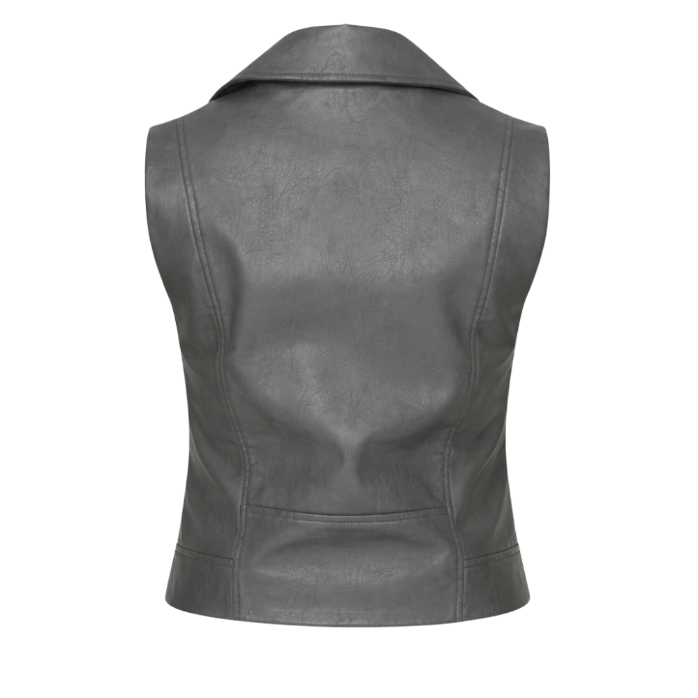premium grey lambskin leather waistcoat soft leather design