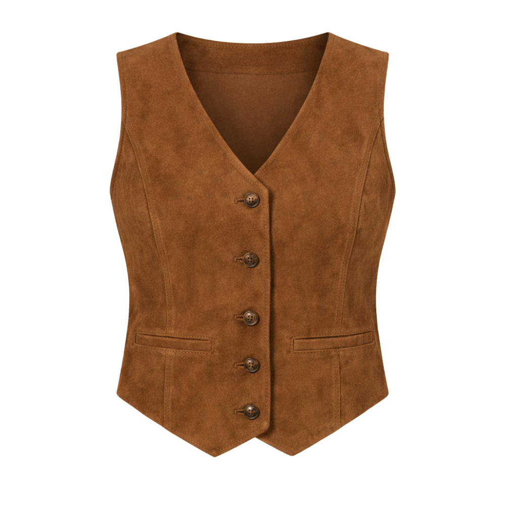 stylish Paige Antonella brown suede cowboy vest
