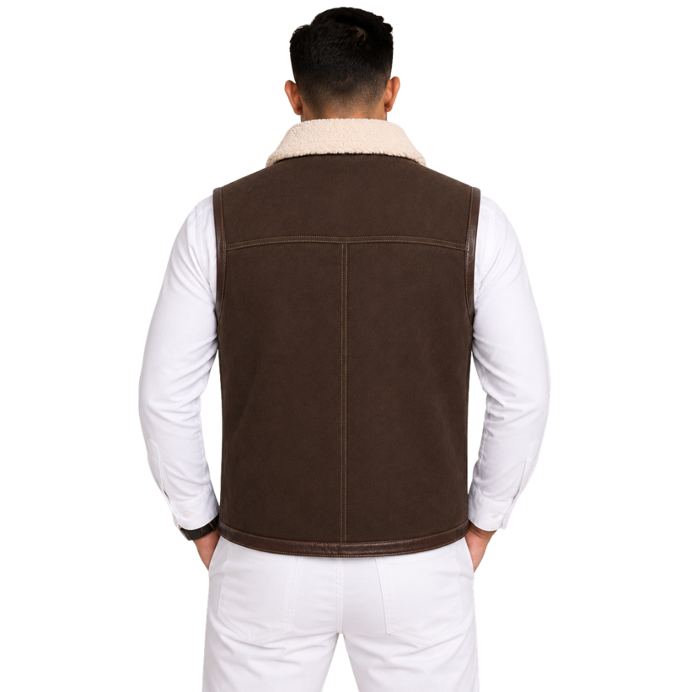 Men’s sleeveless sheepskin winter vest