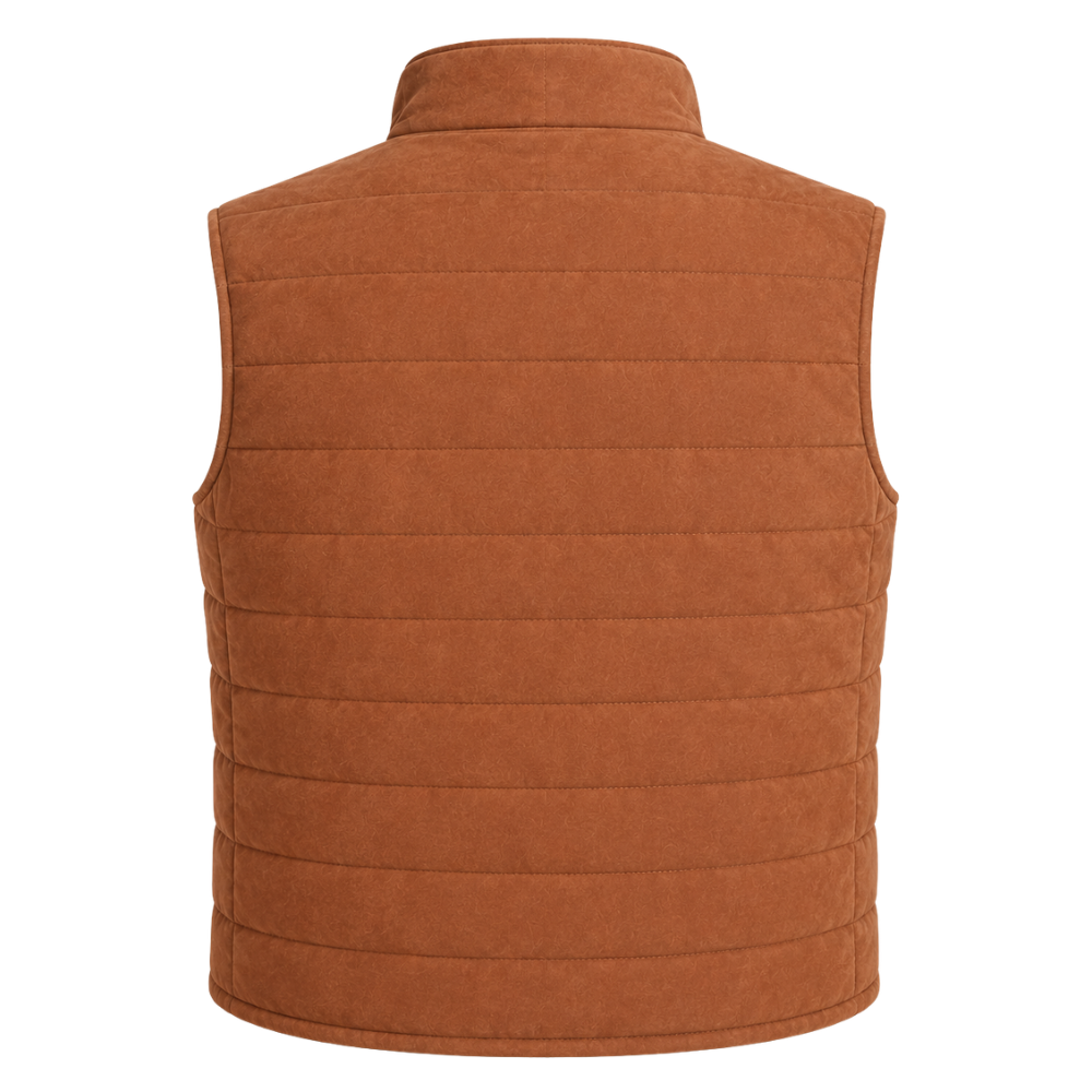 Men’s quilted suede winter waistcoat