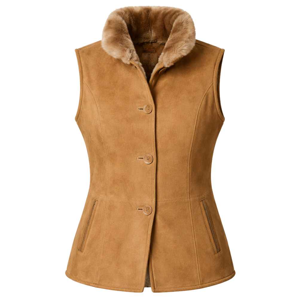 Stylish brown suede vest for layering and casual wear