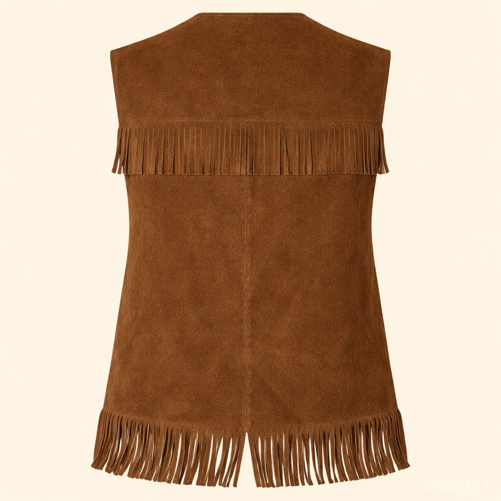 Brown tassel suede riding vest