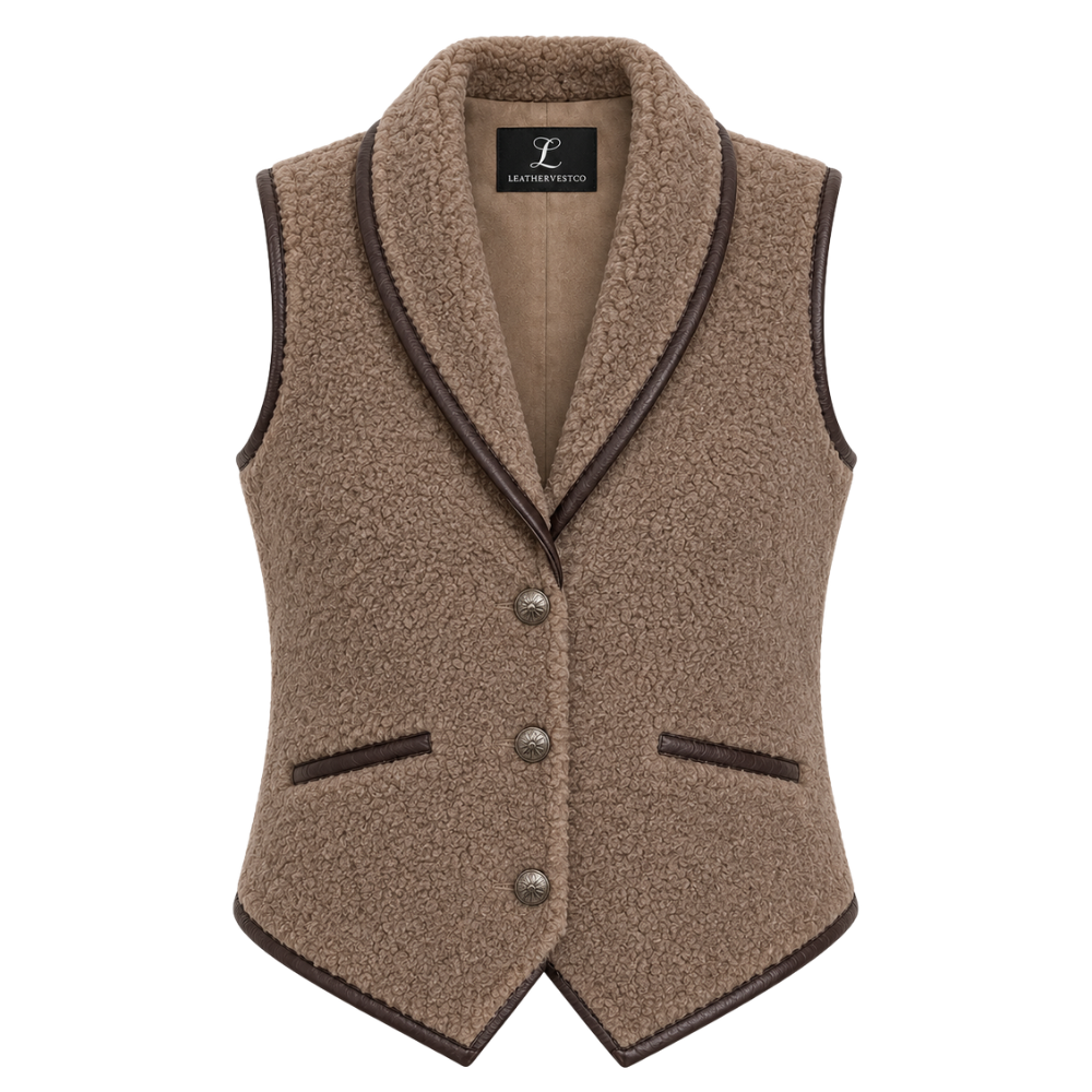 Women’s button-front wool vest design