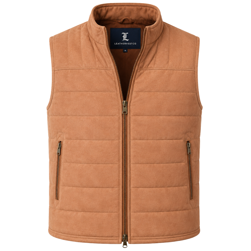 Men's insulated suede winter vest