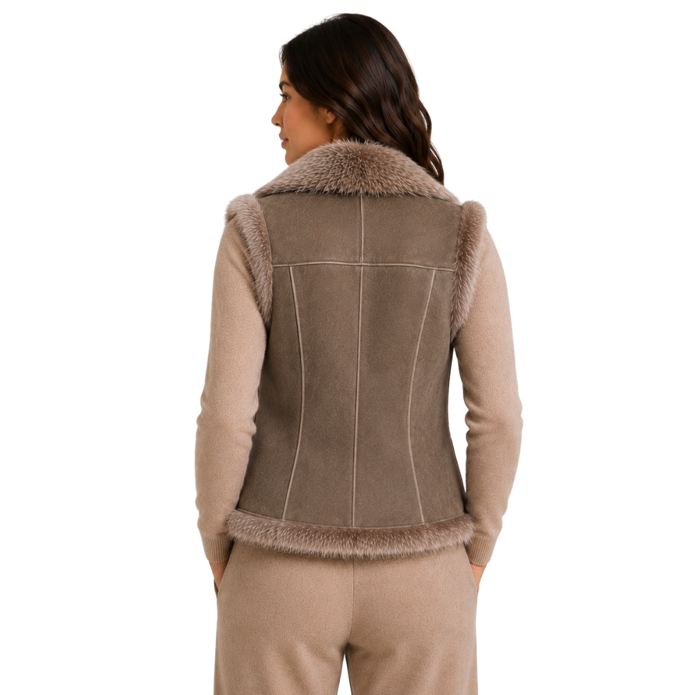 Women’s sleeveless winter fashion vest design