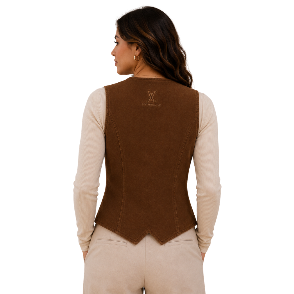 Vintage cowgirl suede waistcoat for women