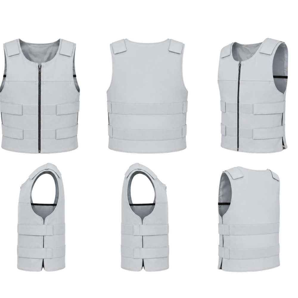 Genuine leather motorcycle vest for men