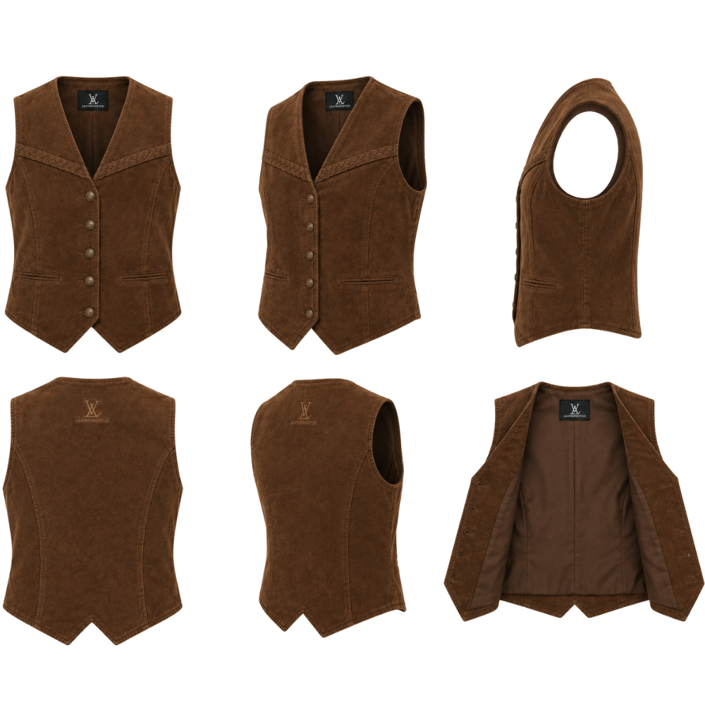 Stylish western cowgirl waistcoat design