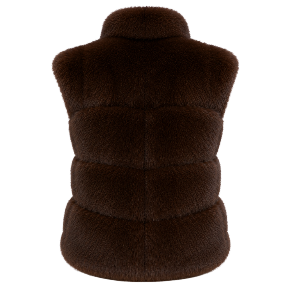 Women’s stylish winter faux fur waistcoat
