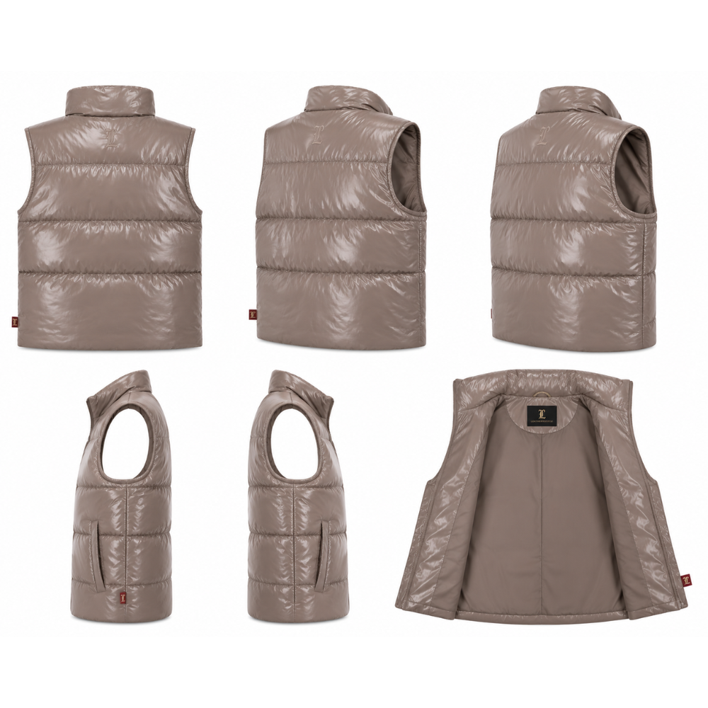 Women's lightweight sheepskin outerwear vest for cold weather